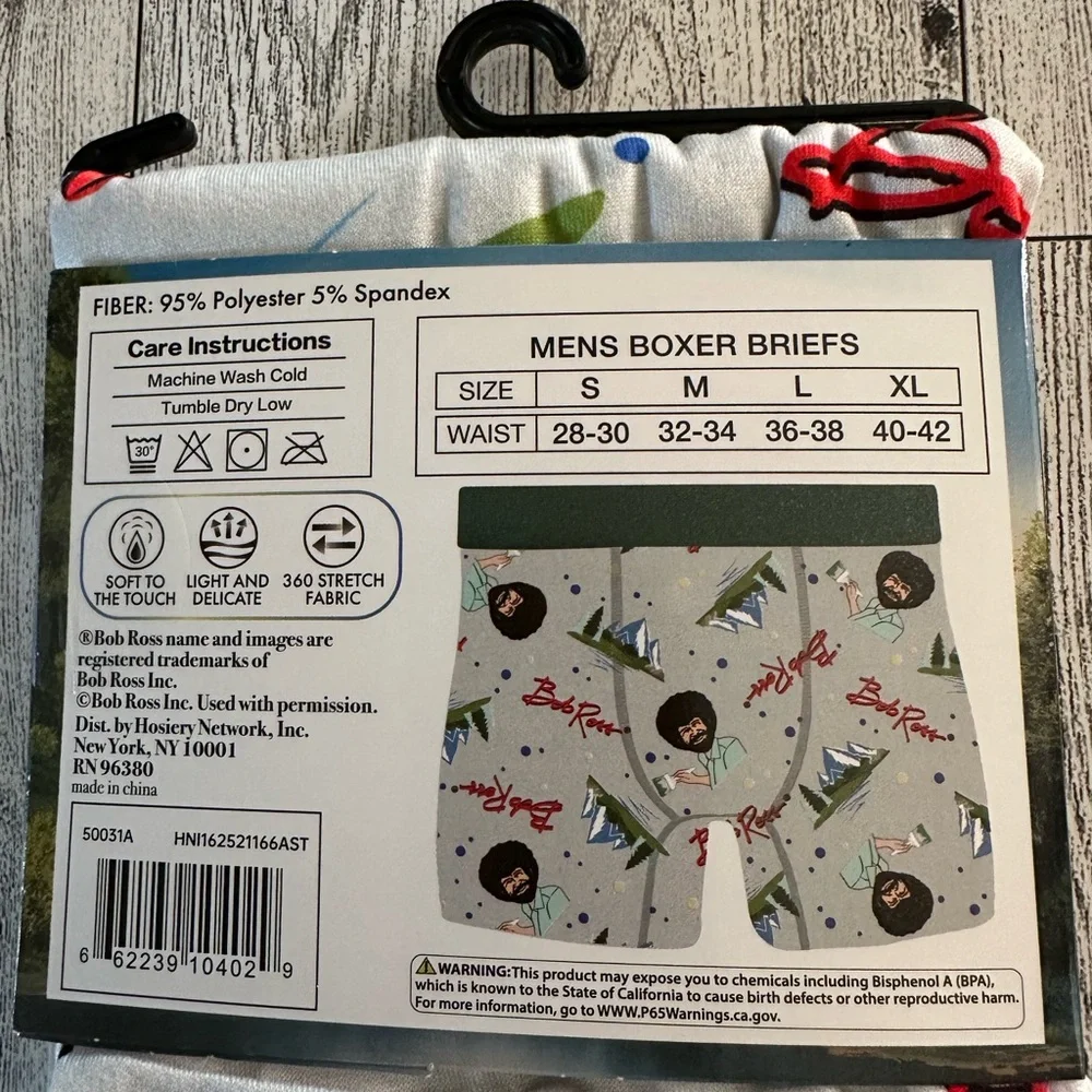 Men's Large  36-38 Bob Ross Boxer Brief